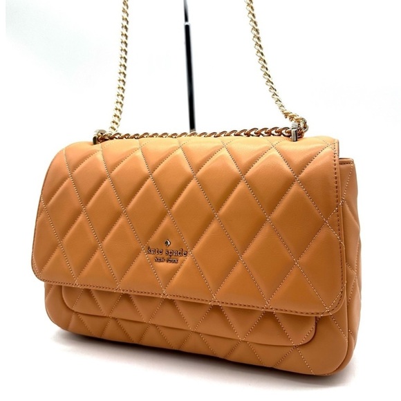 kate spade Handbags - Kate Spade Carey Medium Quilted Leather Flap Shoulder Bag Tiramisu